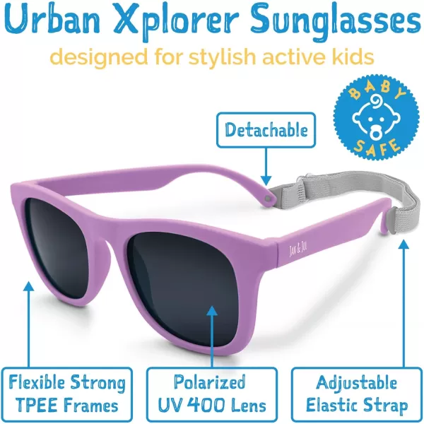 imageJAN ampamp JUL Baby Toddler Kids Flexible UV400 Polarized Sunglasses with Strap for Girls BoysPurple Popsicle