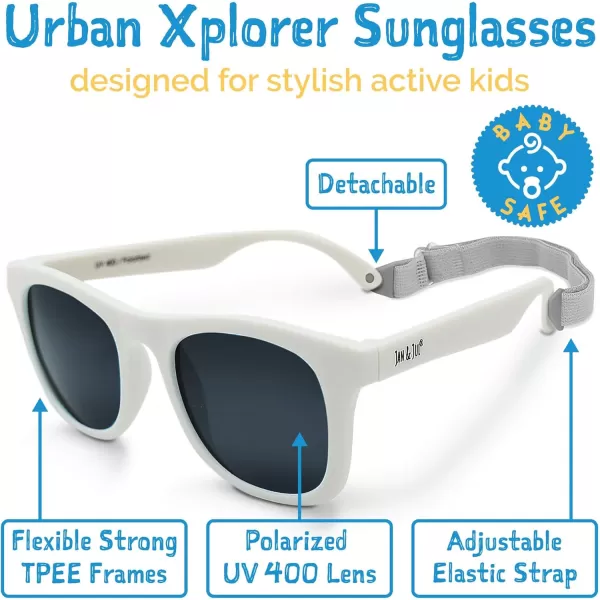 imageJAN ampamp JUL Baby Toddler Kids Flexible UV400 Polarized Sunglasses with Strap for Girls BoysWhite