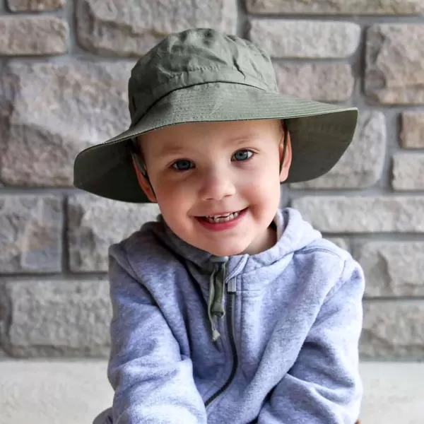 imageJAN ampamp JUL GrowwithMe Cotton Bucket SunHat for Baby and KidsArmy Green