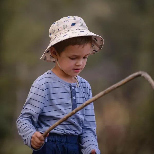 imageJAN ampamp JUL GrowwithMe Cotton Bucket SunHat for Baby and KidsBear Camp