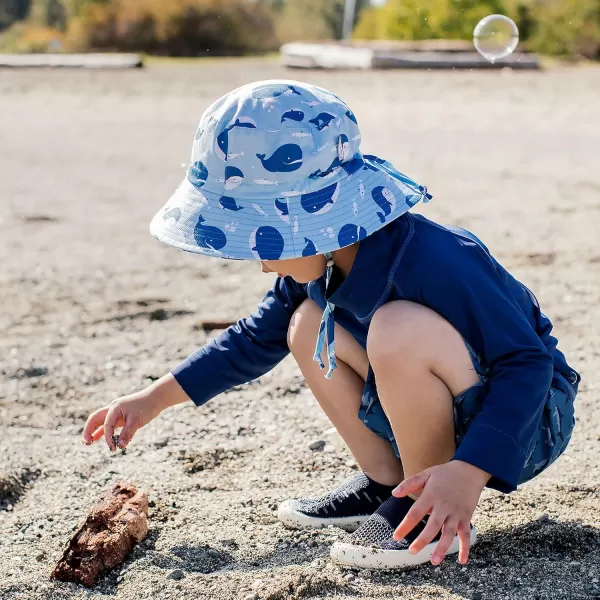 imageJAN ampamp JUL GrowwithMe Cotton Bucket SunHat for Baby and KidsBlue Whale