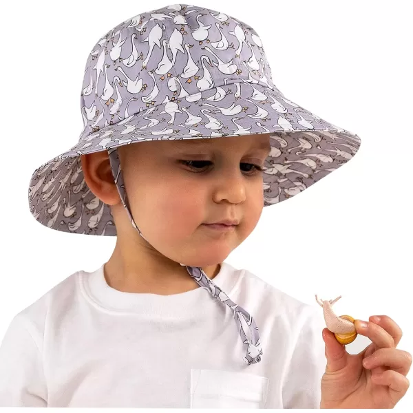 imageJAN ampamp JUL GrowwithMe Cotton Bucket SunHat for Baby and KidsGoose