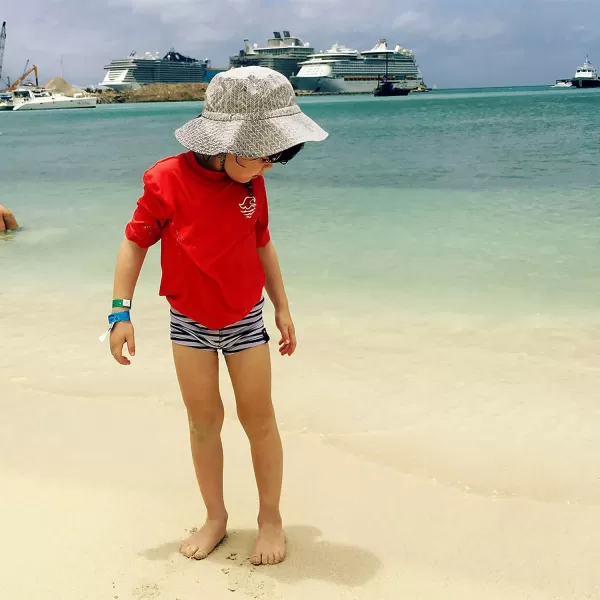imageJAN ampamp JUL GrowwithMe Cotton Bucket SunHat for Baby and KidsGrey Herringbone