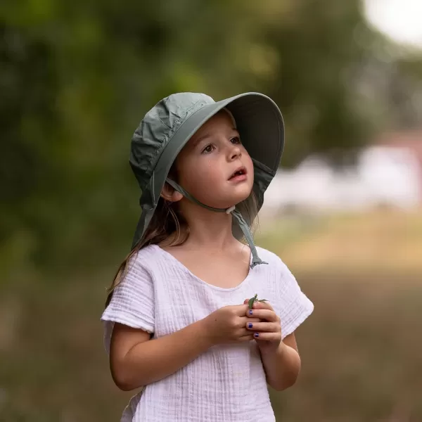 imageJAN ampamp JUL Kids Adjustable Cotton Adventure Sun Hat 50 UPFJuniper Green