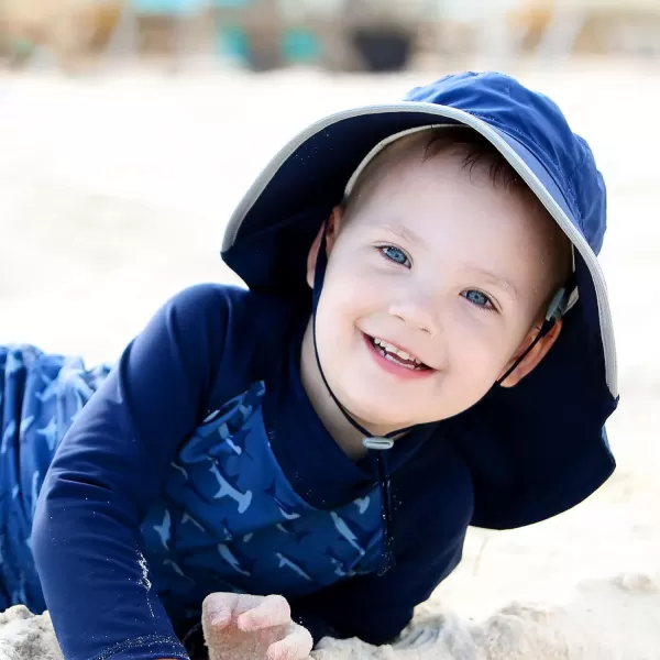 imageJAN ampamp JUL Kids Adjustable Cotton Adventure Sun Hat 50 UPFNavy
