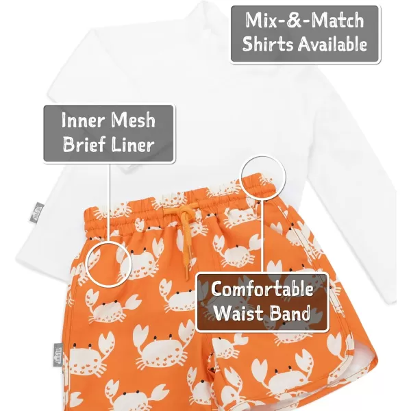 imageJAN ampamp JUL UV Swim Shorts and Long Sleeve UV Shirt for ToddlersSwim Shorts Crabby Crab