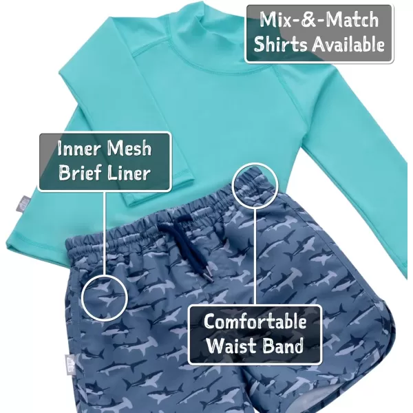imageJAN ampamp JUL UV Swim Shorts and Long Sleeve UV Shirt for ToddlersSwim Shorts Shark