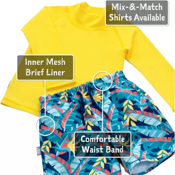 imageJAN ampamp JUL UV Swim Shorts and Long Sleeve UV Shirt for ToddlersSwim Shorts Tropical