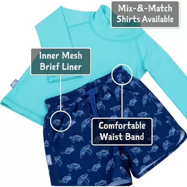 imageJAN ampamp JUL UV Swim Shorts and Long Sleeve UV Shirt for ToddlersSwim Shorts Turtle