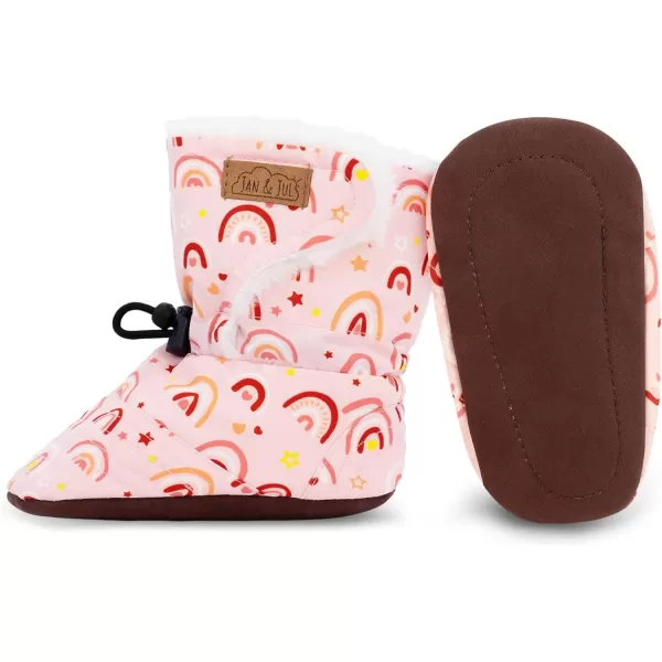 imageJAN ampamp JUL WaterResistant Winter Booties for Babies and ToddlersPink Rainbow