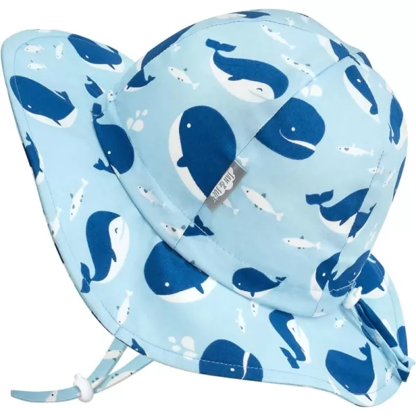 imageJAN ampamp JUL Adjustable Cotton Floppy SunHat with 50 UPF ProtectionBlue Whale