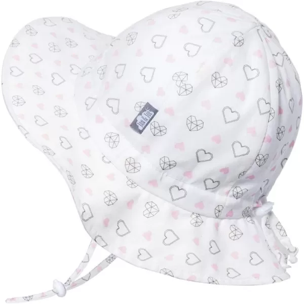 imageJAN ampamp JUL Adjustable Cotton Floppy SunHat with 50 UPF ProtectionDiamond Hearts