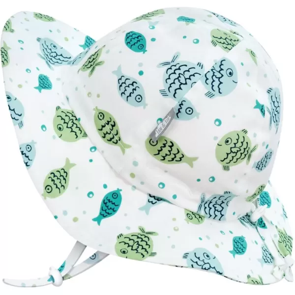 imageJAN ampamp JUL Adjustable Cotton Floppy SunHat with 50 UPF ProtectionFish Friends