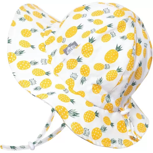 imageJAN ampamp JUL Adjustable Cotton Floppy SunHat with 50 UPF ProtectionYellow Pineapple