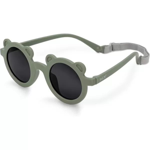 imageJAN ampamp JUL Baby Toddler Kids Flexible UV400 Polarized Sunglasses with Strap for Girls BoysCrocodile Green Bear