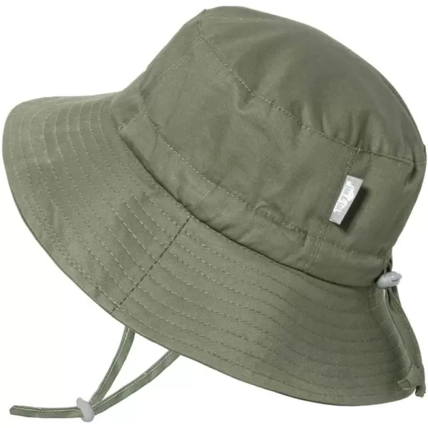 imageJAN ampamp JUL GrowwithMe Cotton Bucket SunHat for Baby and KidsArmy Green