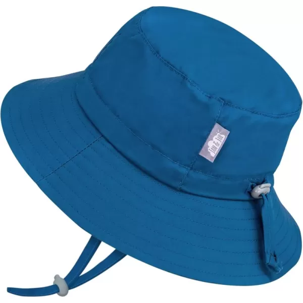 imageJAN ampamp JUL GrowwithMe Cotton Bucket SunHat for Baby and KidsAtlantic Blue