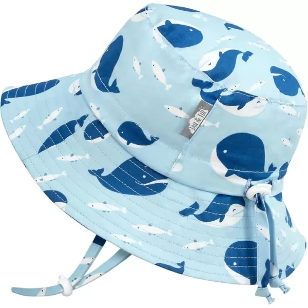 imageJAN ampamp JUL GrowwithMe Cotton Bucket SunHat for Baby and KidsBlue Whale