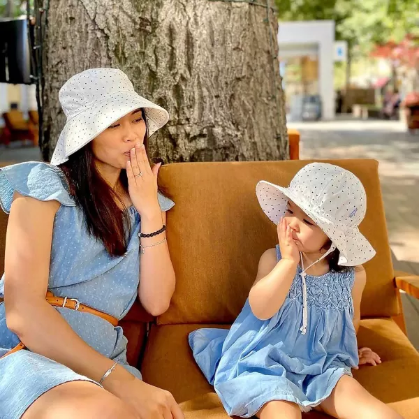 imageJAN ampamp JUL 100 Cotton Adjustable Sun Hat with UV Protection for WomenCotton Adventure Dots