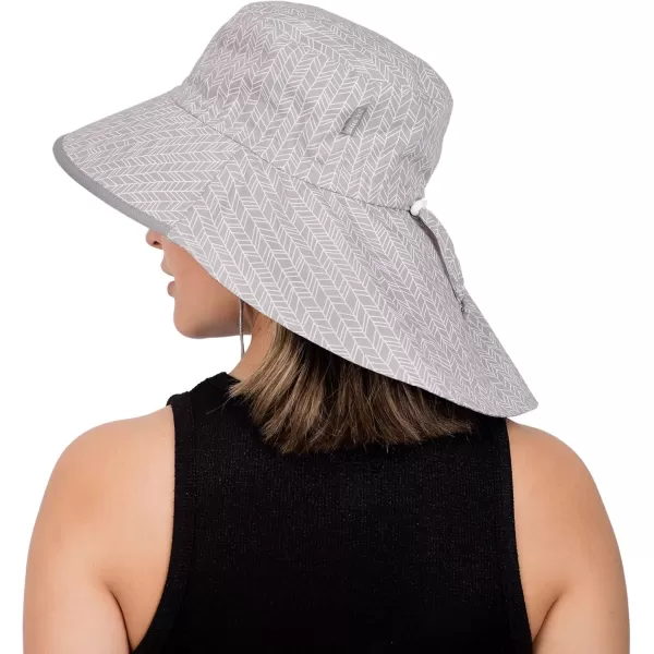 imageJAN ampamp JUL 100 Cotton Adjustable Sun Hat with UV Protection for WomenCotton Adventure Grey Herringbone