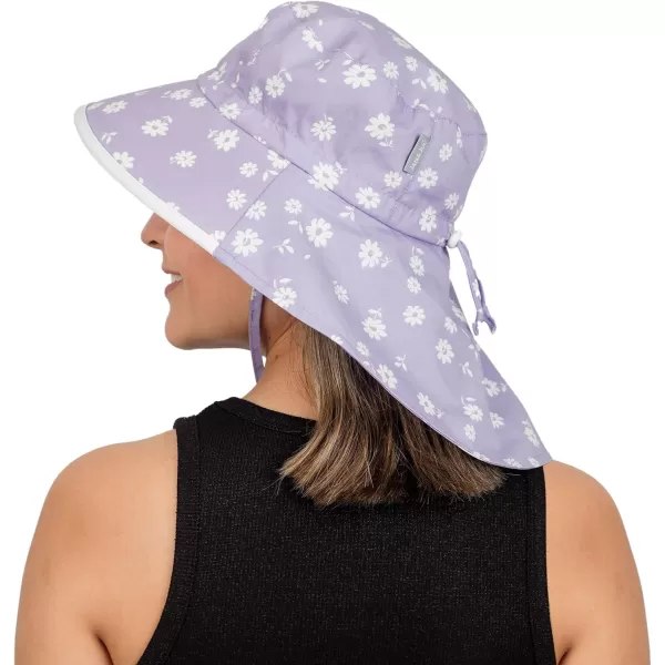 imageJAN ampamp JUL 100 Cotton Adjustable Sun Hat with UV Protection for WomenCotton Adventure Purple Daisy