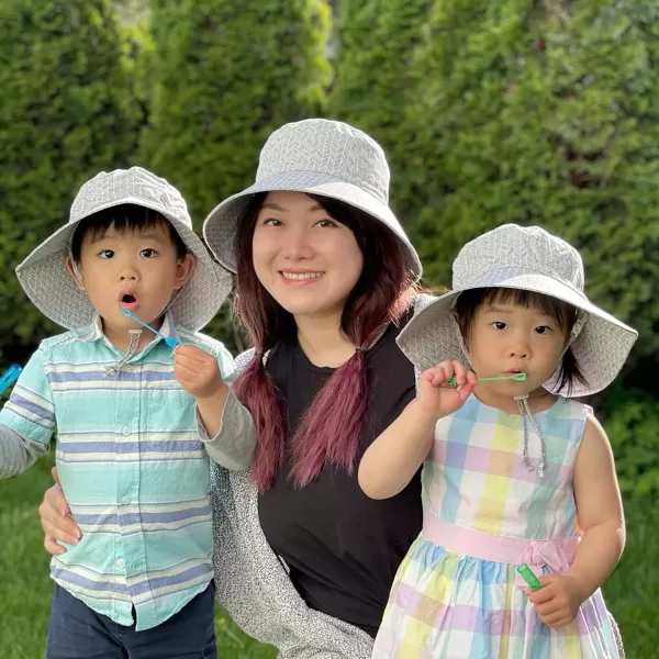imageJAN ampamp JUL 100 Cotton Adjustable Sun Hat with UV Protection for WomenCotton Bucket Grey Herringbone