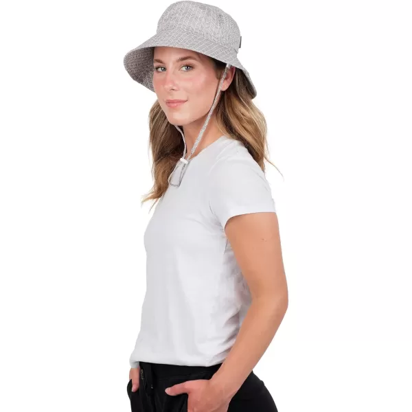 imageJAN ampamp JUL 100 Cotton Adjustable Sun Hat with UV Protection for WomenCotton Bucket Grey Herringbone