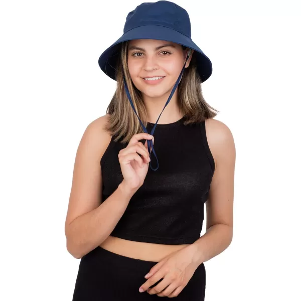 imageJAN ampamp JUL 100 Cotton Adjustable Sun Hat with UV Protection for WomenCotton Bucket Navy