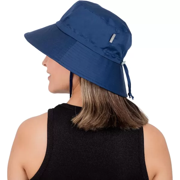 imageJAN ampamp JUL 100 Cotton Adjustable Sun Hat with UV Protection for WomenCotton Bucket Navy