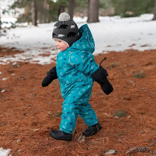imageJAN ampamp JUL Boys StayOn Snow Mittens Waterproof InsulatedWith Thumb Nebula Blue Rated 15 