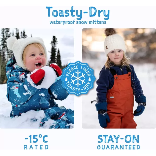 imageJAN ampamp JUL Boys StayOn Snow Mittens Waterproof InsulatedWith Thumb Neon Peaks Rated 15 