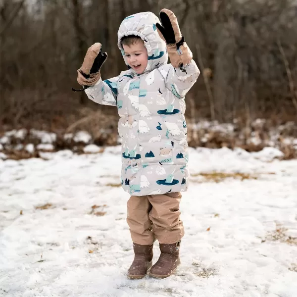 imageJAN ampamp JUL Boys StayOn Snow Mittens Waterproof InsulatedWith Thumb Soft Brown Rated 15 