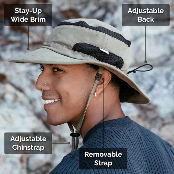 imageJAN ampamp JUL Jasper Hat  50 UPF Outdoor Hat with Mesh PanelsFoldable Jasper Hat Army Green