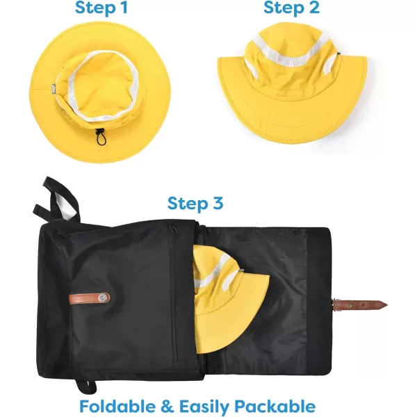 imageJAN ampamp JUL Jasper Hat  50 UPF Outdoor Hat with Mesh PanelsFoldable Jasper Hat Yellow