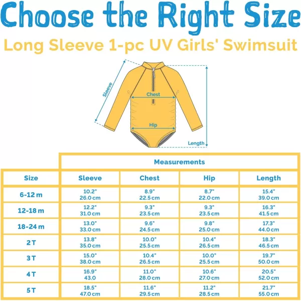imageJAN ampamp JUL Long Sleeve 1pc Girls UV SwimSuit Rash Guard Baby Toddler KidsSummer Citrus