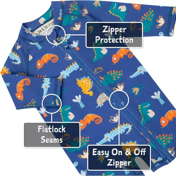 imageJAN ampamp JUL Long Sleeve 1pc UV Jumpsuit Rash Guard Baby ToddlerDino Buddies
