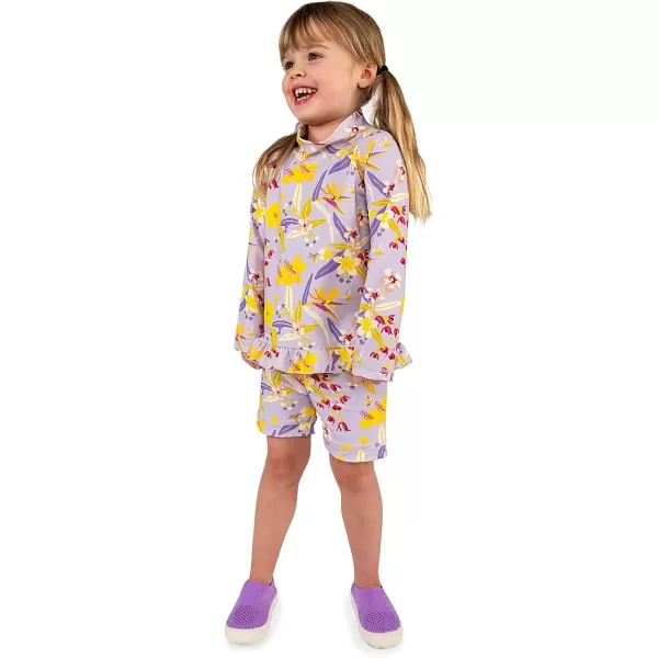 imageJAN ampamp JUL Long Sleeve 2pc UV SwimSuit Set with Shorts Baby Toddler KidsTropical Bloom
