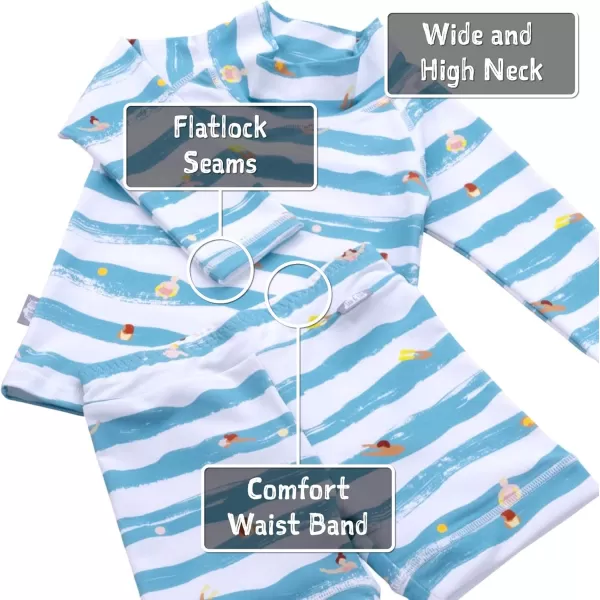 imageJAN ampamp JUL Long Sleeve 2pc UV SwimSuit Set with Shorts Baby Toddler KidsWaterplay
