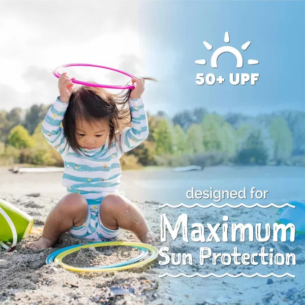 imageJAN ampamp JUL Long Sleeve 2pc UV SwimSuit Set with Shorts Baby Toddler KidsWaterplay
