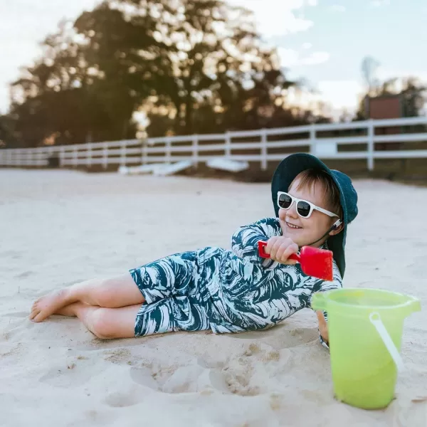 imageJAN ampamp JUL Long Sleeve 2pc UV SwimSuit Set with Shorts Baby Toddler KidsWave Rider