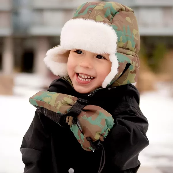 imageJAN ampamp JUL Mittens for Baby Toddler Kids Waterproof Winter Gloves for BoysNo Thumb Woodland Camo Rated 15 