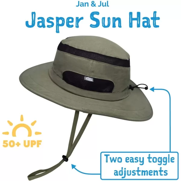 imageJAN ampamp JUL Unisex SunHats for Summer with UV Protection Strap Jasper Army Green M