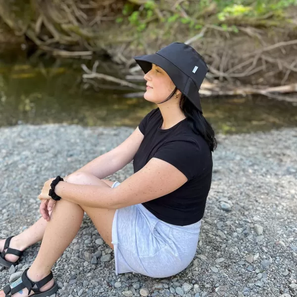 imageJAN ampamp JUL Water Repellent Bucket Sun Hat with UV Protection for WomenBlack