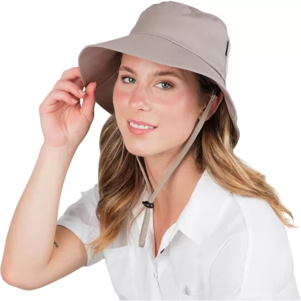 imageJAN ampamp JUL Water Repellent Bucket Sun Hat with UV Protection for WomenTaupe