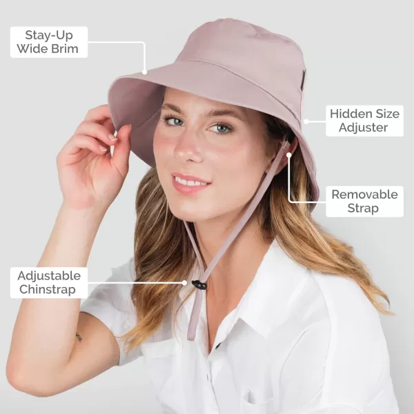 imageJAN ampamp JUL Water Repellent Bucket Sun Hat with UV Protection for WomenWhite