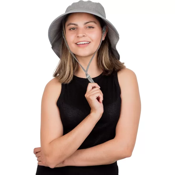 imageJAN ampamp JUL Water Resistant Sun Hat with UV Protection and Neck Flap for Men and WomenAqua Dry Adventure Grey