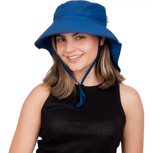 imageJAN ampamp JUL Water Resistant Sun Hat with UV Protection and Neck Flap for Men and WomenAqua Dry Adventure Navy