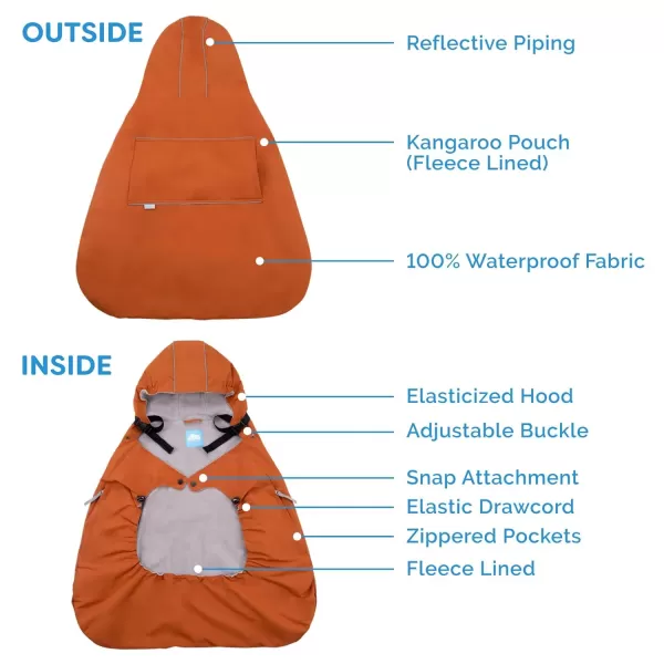 imageJAN ampamp JUL Waterproof Baby Rain Cover with Hood and Pockets Universal for Baby Carriers and Strollers BlackBlack