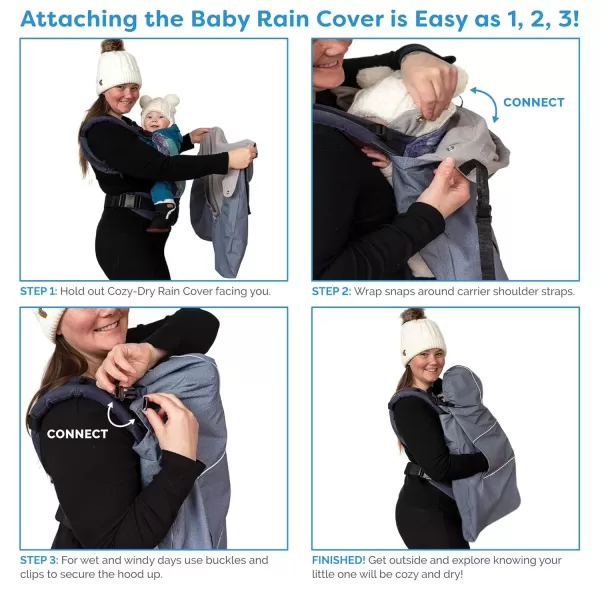 imageJAN ampamp JUL Waterproof Baby Rain Cover with Hood and Pockets Universal for Baby Carriers and Strollers BlackBlack