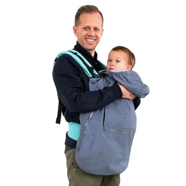 imageJAN ampamp JUL Waterproof Baby Rain Cover with Hood and Pockets Universal for Baby Carriers and Strollers BlackHeather Grey